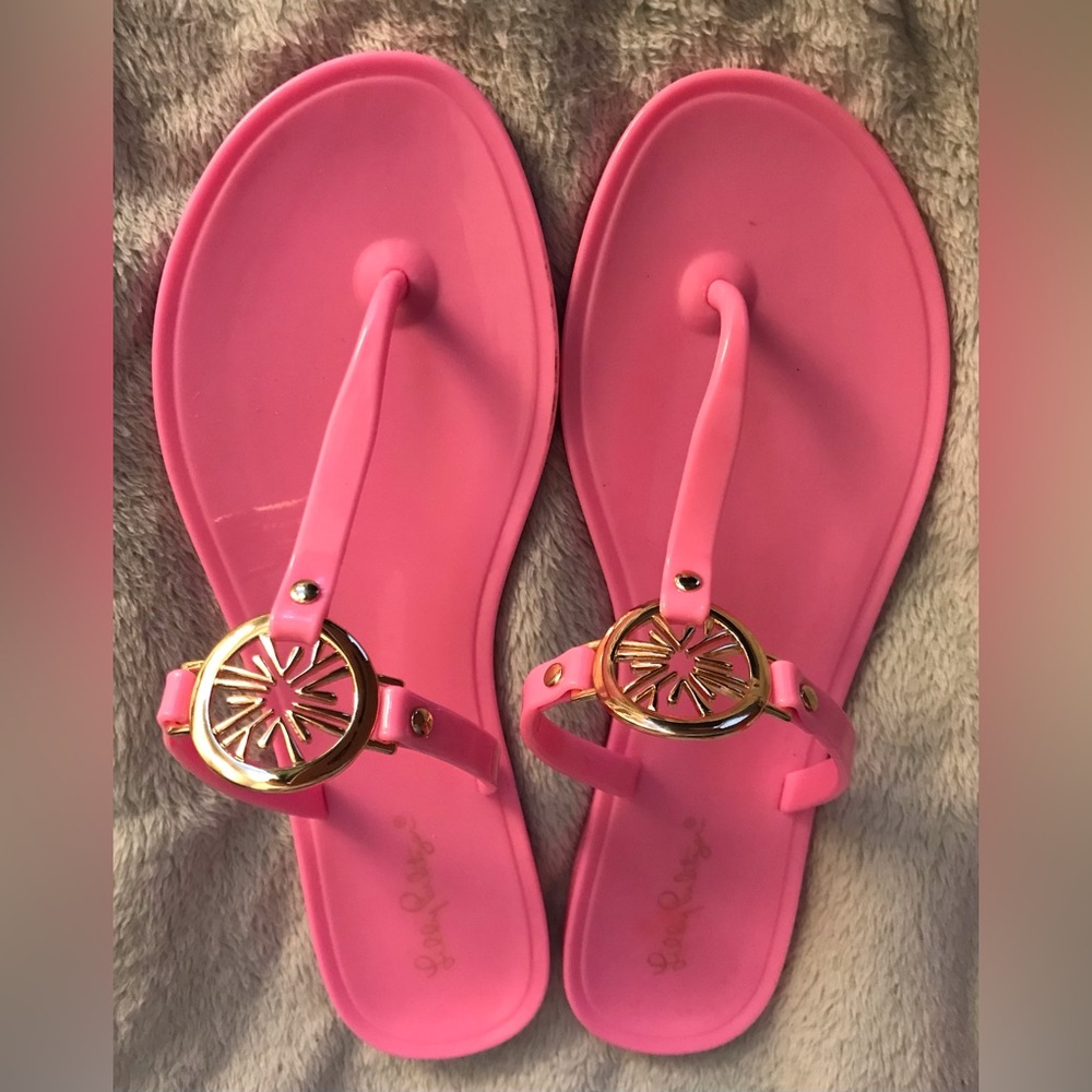 NEW Lilly Pulitzer Hollie Jelly Sandals Sz 8 Pink